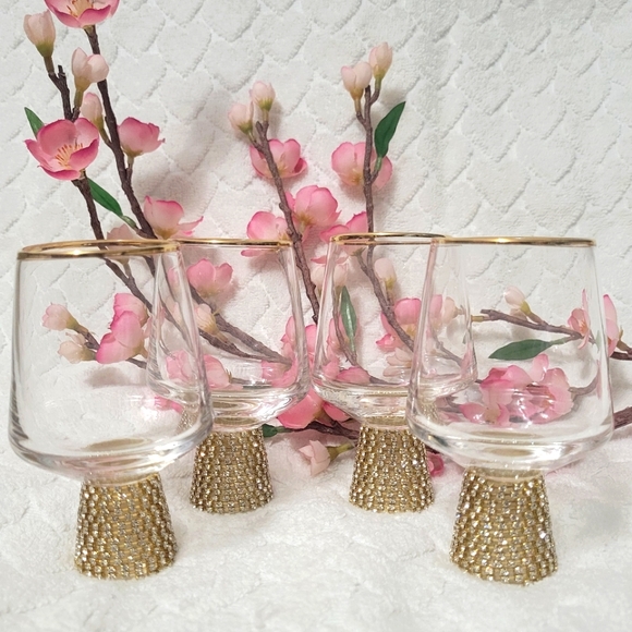 ✨️Christian Siriano NY Set of Four Rhinestones Decorative Shot Glasses - Picture 2 of 10